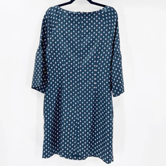 Banana Republic Women's Blue Patterned Quarter Sleeve Shift Dress Size M - Picture 1 of 7